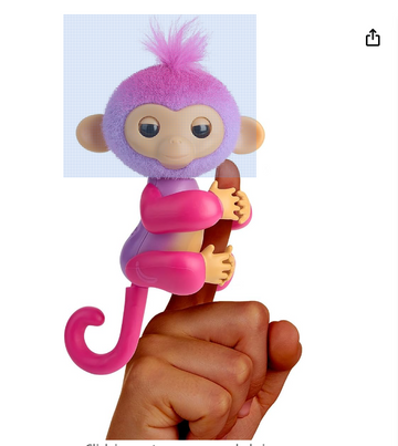 Fingerlings 2023 NEW Interactive Baby Monkey Reacts to Touch – 70+ Sounds & Reactions – Charli (Purple)